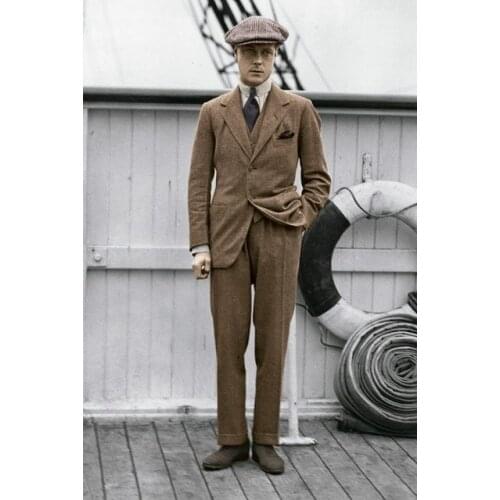 2020 Tailored Made Retro Mens Suits Tweed Autumn Winter Models Thick Daily Casual Groom Wedding 3 Pieces (Jacket+Pants+Vest)