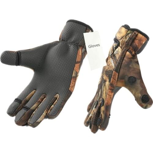 2021 New Outdoor Winter Fishing Gloves Waterproof Mitten Three Fingers Cut Anti-slip Climbing Glove Hiking Camping Riding Gloves