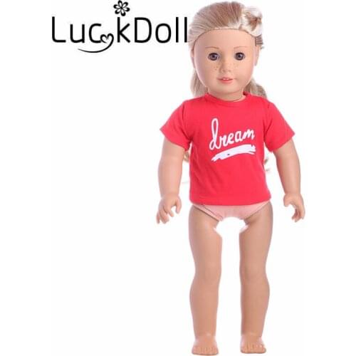 New arrivals 3 t-shirts Fit 18 inch doll,43 cm New - best gift for kids free shipping(Only clothes)