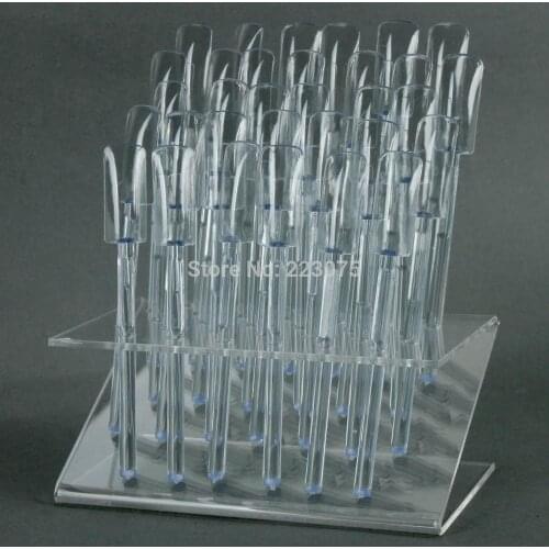 New 32 Pcs Tips Pop Sticks UV Gel Acrylic Nail Art Display Practice Tool Rack