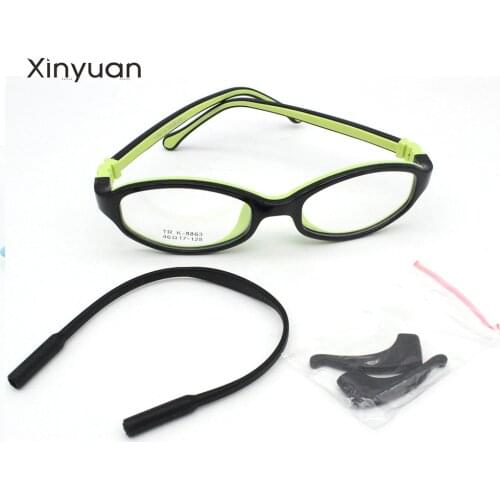 8863 Detachable Rubber Leg Kid Glasses Eyeglasses Frames Optical Eyewear for Children No Screw Safe with rope TR Anti-blue lens