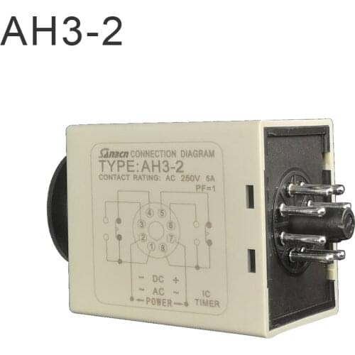 Ac-dc universal 220V AH3-2 delay relay time relayl high quality good service timer relay time set range 0.1S-60m 2019 new style