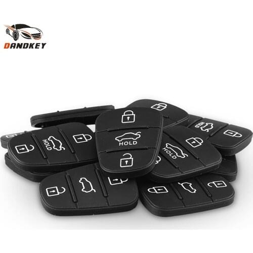Dandkey 2pcs New Replacement Rubber Pad 3 Buttons Flip Car Remote Key Shell For Hyundai I30 IX35 Kia K2 K5 Key Cover Case