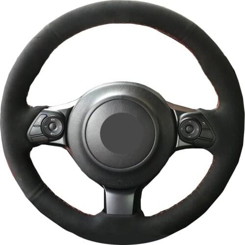 Hand Sewing Car Steering Wheel Cover Wrap Leather Suede Volant For Toyota 86(GT86) 2016-2020 Subaru BRZ 2016 2017 2018 2019-2020