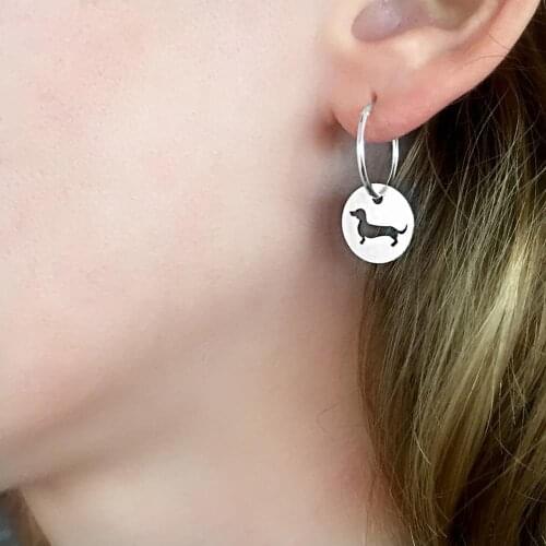 Pug Beagle Chihuahua Earrings Animal Jewelry Corgi Poodle Dog Puppy Hoop Dangle Earrings Gift for Women Girl