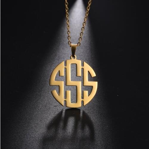 Sipuris Custom Monogram Necklace Stainless Steel Personalized Initial Letter Necklace For Men Unique Name Necklace Jewelry Gifts