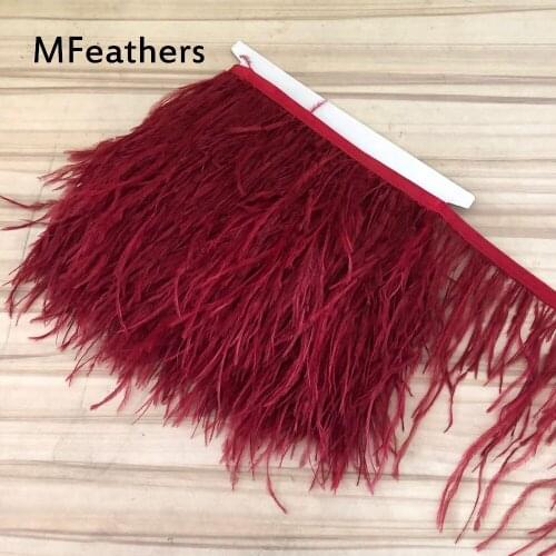 42 Colours 10-15CM ostrich feather trims natural wine Red ostrich feather For Crafts ribbon fringe for skirt Wedding decorations