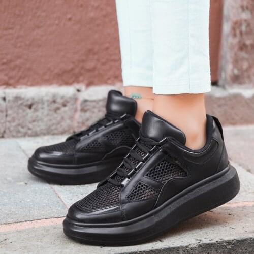 Tonar Voni Black Skin Silvery Meshed Sports Shoes New Season Convenient Seasonal Style Sneaker