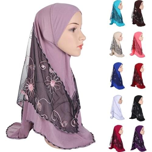 One Piece Amira Muslim Women Hijab Mesh Scarf Turban Wrap Islamic Arab Full Cover Cap Wrap Headscarf Prayer Shawl 73*60cm