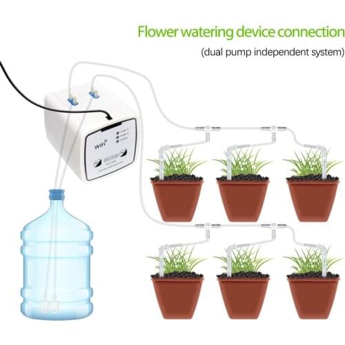 EWeLink WIFI Intelligent Watering Device Double Pump Automatic Drip Watering Remote Control Watering System For Home Garden