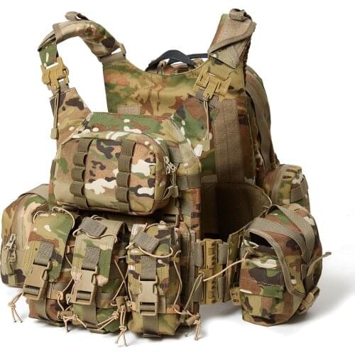 Military Modular Assault Vest System Compatible with 3 Day Tactical Assault Backpack, OCP Camouflage