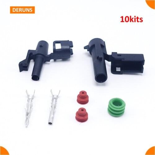 High Quality 10 Sets Kits Brand New 1Pin Way Delphi Auto Waterproof Sealed Electrical Wire Connector Plug For Car