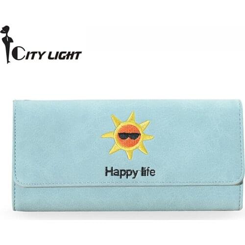 CITY LIGHT new arrival wallets women long style three fold fashion women wallet Multi-function Mobile phone bags cute wallets