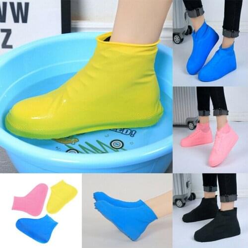 Anti-slip Latex Shoe Covers Reusable Waterproof Rubber Rain Boot Overshoes Shoes 1 Pair Multi Color Protector Case Accessories