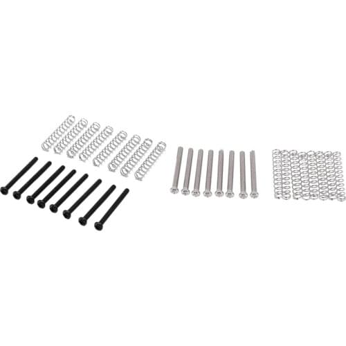 16 Pcs M3X30MM Electric Guitar Humbucker Pickup Adjust Height Screw and Springs - 8 Pcs Silver & 8 Pcs Black