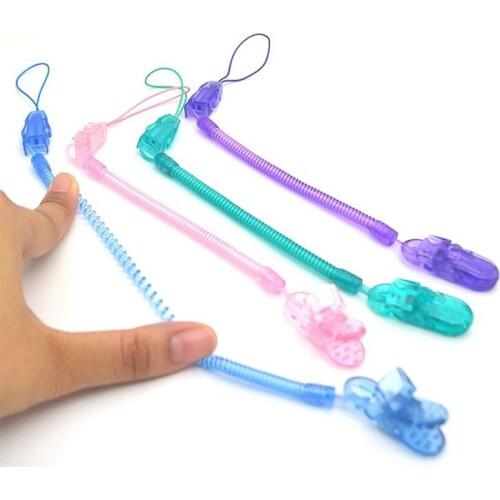 2Pcs Baby Nipple Teether Fittings Retractable Pacifier Clips Infant Stretchable Anti-fall Nipple Pacifier Toys Chain Clip Holder