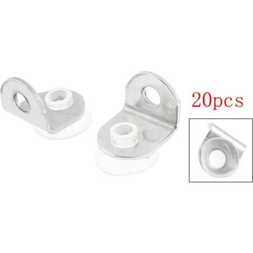 20 Pcs Plastic Suction Cup Base Metal Plate Glass Shelf Support