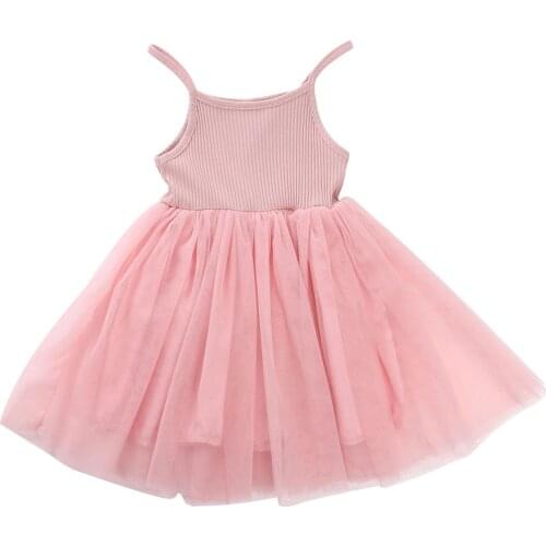 2020 18M-5Years Kid Girl Short Sleeve Dress Ruffle Fold Decoration Child Clothing Princess Dress