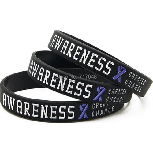 300PCS awareness ribbon creates change wristband silicone bracelets free shipping by FEDEX
