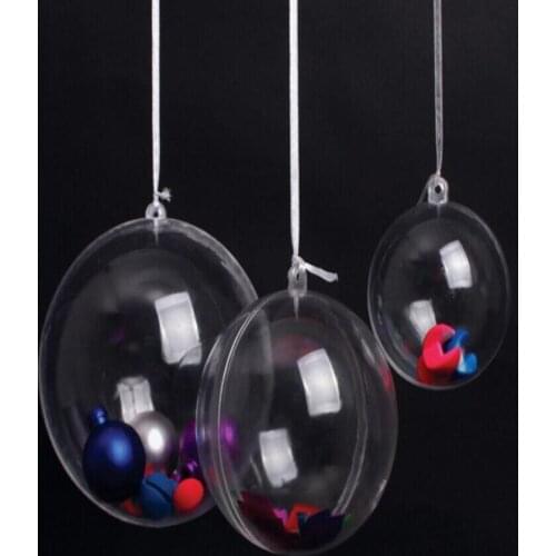 40mm 50mm Classic Transparent Plastic Christmas Ball Fashion Wedding Favor Candy Box For Festive Party Supplies New Item