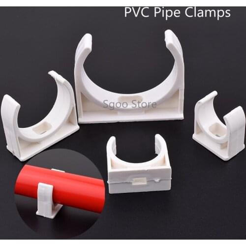 5 Pcs 20/25/32/40/50mm PVC Pipe Clamps Aquarium Fish Tank Fitting Agricultural Irrigation Garden Water Pipe Support