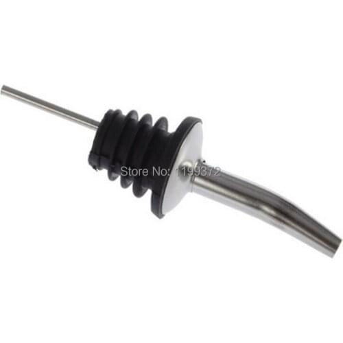 500pcs Wine Stopper Cocktail Shaker Bakeware Stainless Steel Liquor Spirit Pourer Wine Spout With Rubber Stopper Free Shipping