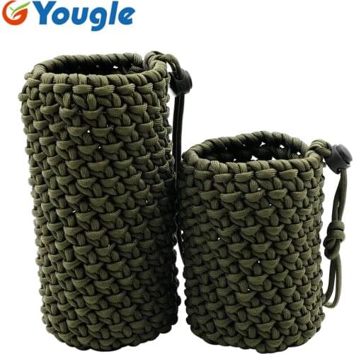 550 Paracord Parachute Cord Water Bottle Holder Carrier Vase Jardiniere Pen Container For Outdoor Emergency Survival