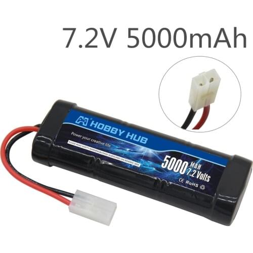 High Capacity 7.2V 5000mAh Ni-MH Battery Pack with Tamiya Plug With 7.2v Charger and SC*6 Cells Battery for RC Control Car Toys