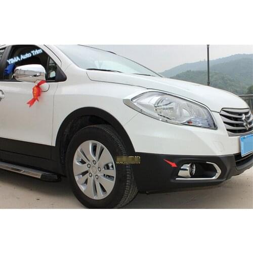 Lapetus Car Styling Front Fog Lamp Lights Decoration Foglights Ring Cover Trim 2 Piece Fit For Suzuki SX4 S-cross 2014 2015 2016