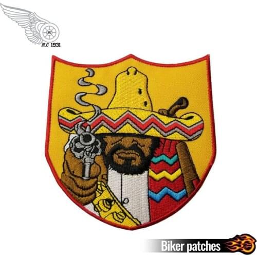 Hot New Bandidos Shield MC Front Jacket Punk Biker Patch IRON ON VEST LEATHER 4" Patch Free Shipping