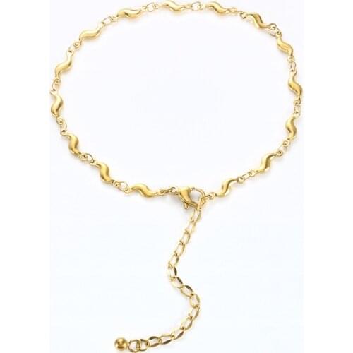 Simple S-shaped Chain Anklets For Women High Quality Stainless Steel Adjustable Leg Chain Beach Foot Jewelry Ankle Bracelet Gift