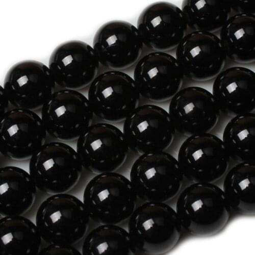4/6/8mm Natural Black Spinels Stone Beads Round Loose DIY Beads For Jewelry Making Beads Accessories15'' Men Gift