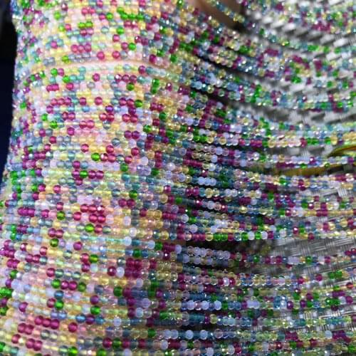 Loose beads crystal multicolor 2mm round faceted 15" for DIY jewelry making FPPJ wholesale beads nature gem stone