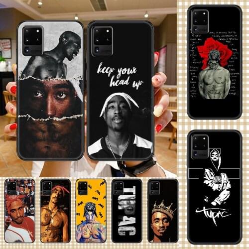 Rapper 2pac Phone case For Samsung Galaxy Note 4 8 9 10 20 S8 S9 S10 S10E S20 Plus UITRA Ultra black 3D cover trend prime pretty