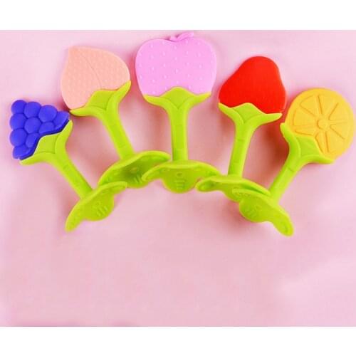 Baby Teether Safety Silicone Fruit Teethers Strengthening Tooth Training for Baby Infant Kids Chew Tooth Toys Food Grade Teether