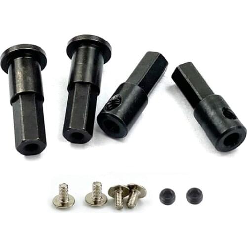 For WPL D12 1/10 RC Car Upgrade Parts Metal 5mm Front Wheel Hub Hex Adapter Combiner & Rear Axle Shaft Adapter