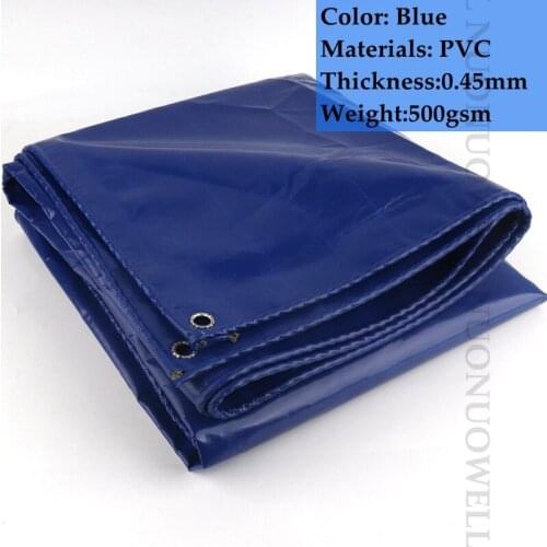 Customize Size 0.45mm Double Sided PVC Waterproof Thicken Tarp Tarpaulin Rainproof Truck Car Cover Outside Shading Cloth