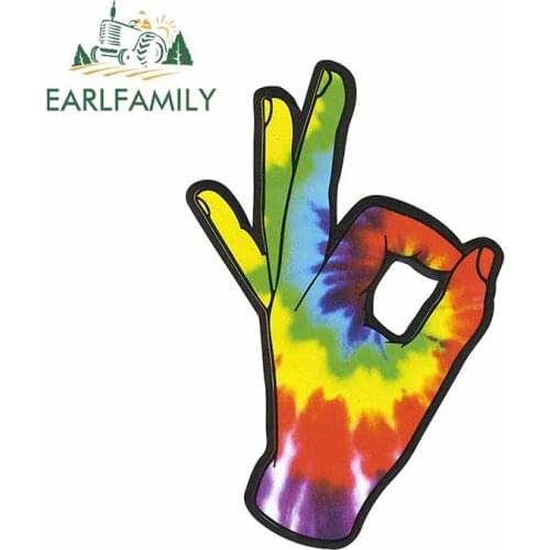 EARLFAMILY 13cm x 8.6cm For OK SIGN Motorcycle Car Stickers Fine Decal DIY Windshield Vinyl Material Occlusion Scratch Decor