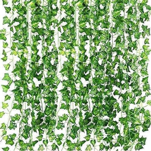 12 Pack Artificial Ivy Fake Greenery Leaf Garland Plants Vine Foliage Flowers for Wedding Garden Home Kitchen Office Wall Decor