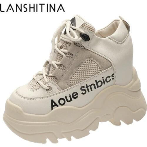 Autumn Chunky Sneakers Breathable Women Height Increasing High Platform Shoes 10cm Thick Sole Sneakers Woman Deportivas Mujer