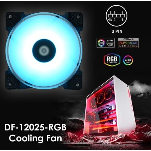 Video Graphics Card Water Cooler Radiator ID-COOLING DF-12025-RGB Addressable RGB PC Case Fan 120mm PWM Chassis Fan