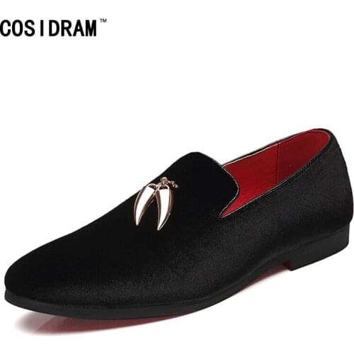 COSIDRAM Slip On Men Shoes Fashion Loafers For Male Footwear Flock Spring Summer Men Casual Shoes Plus Size 46 47 48 BRM-012