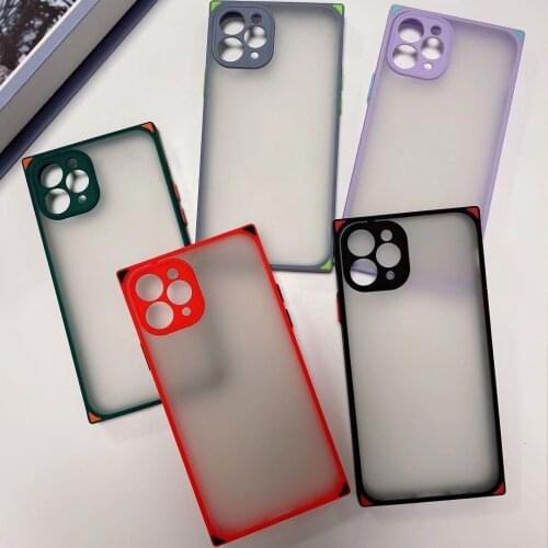 Luxury Skin Feel Phone Case For iPhone 11 12 Pro Max mini Soft Square Cover For iPhone XR XS X 6 6S 7 8 Plus Cases