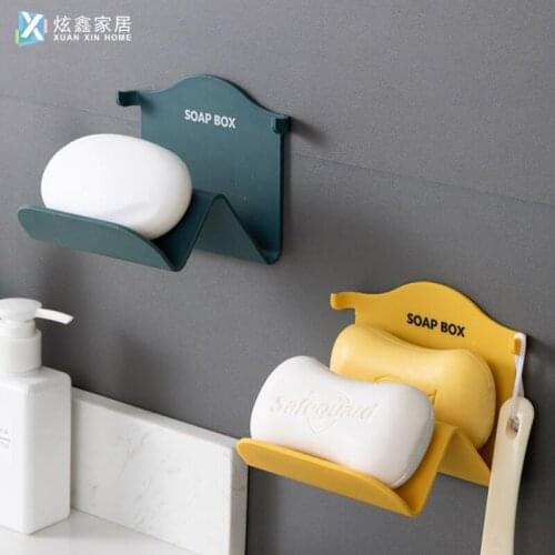 Bathroom Soap Boxes Wall Mounted Household Holder Portable Shelf Dish Small Object Storage Rack Household Daily Necessities
