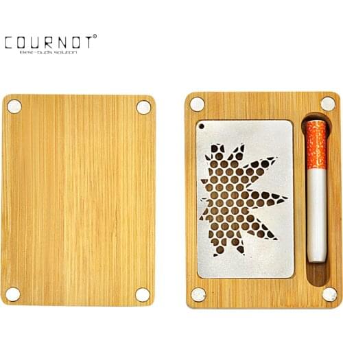 COURNOT Tobacco Kit One To More Stainless Steel Blade Herb Grinder With Ceramic One Hitter Bat Pipe Tobacco Bamboo Rolling Tray
