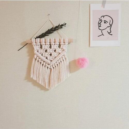 Nordic Macrame Wall Hanging Hand-woven Small Wall Tapestry Living Room Decoration Farmhouse Tapesrty Boho Decore