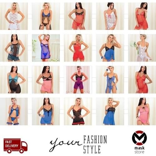 New 2021 Lingerie Set Nightgrown Set Transparent Pajamas Hot Sleepwear Women Gift