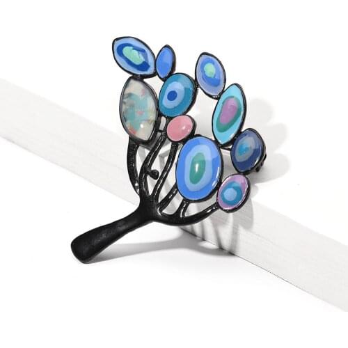 New Tree of Life Brooch Pin Fashion Colorful Enamel Brooches Pins Gift Jewelry for Women Kids Girl