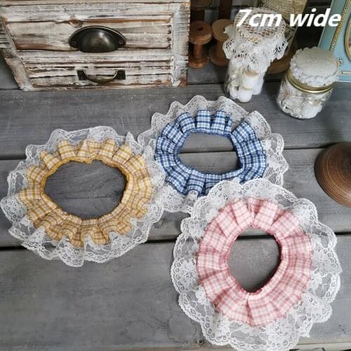 New Arrivals Pleated Plaid Embroidered Trim Candy Color Lace DIY Childrens Dress Skirt Pet Clothing Bib Sofa Pillow Decoration