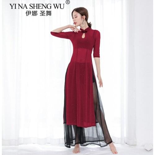 New Adult Loose Oriental Belly Dance Transparent Tops+Pants Belly Dance Costume for Women Dancing Clothes Dancer Wear Clothing